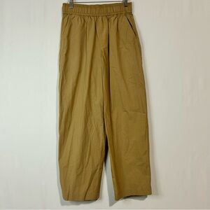 Madewell Women’s Cotton Wide Leg Pull On Pant Tan Size Small EUC